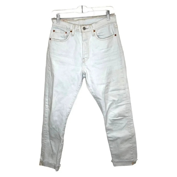 LEVI'S Premium Denim 501 Skinny Light Wash Jeans Size 27 in Faint Hearted - Picture 3 of 12